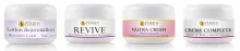 trial sizes of Revive, Rose Creme Complete, Lotion Rejuventation and Nutra Cream